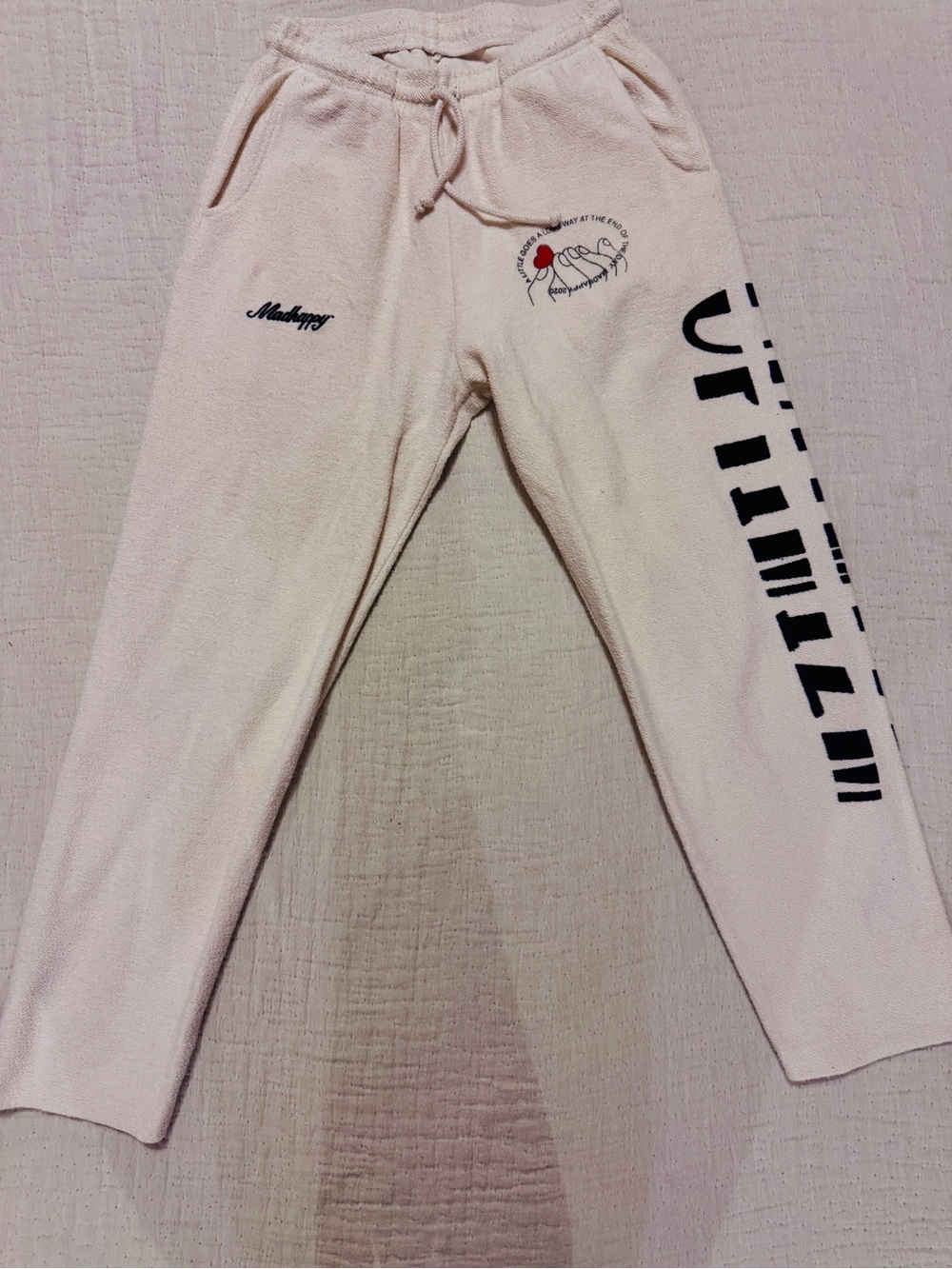 Madhappy Cream Joggers ankle Pants Sz S